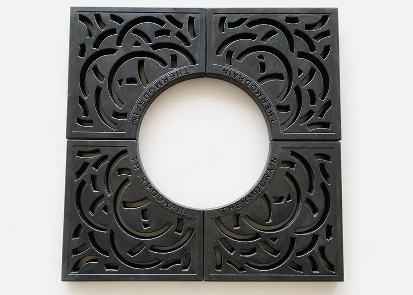 Square four-piece tree grating